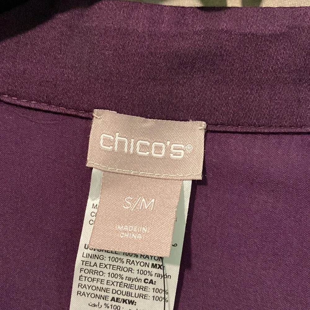 Chico’s patchwork multi print sleeveless cape - Picture 2 of 9